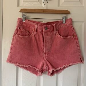 Levi's 501 Original High Rise Denim Shorts in Pink - Size 29 - Like New!